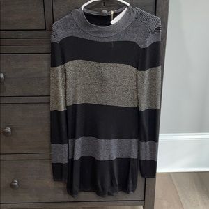 White House Black Market Tunic Metallic Black